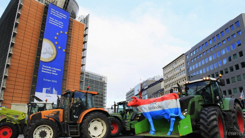 Фермерски протест и Съвет на министрите в Брюксел за спасяването на сектор Мляко