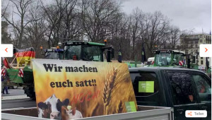 Фермери изкараха тракторите по улиците на Берлин - Снимка 3